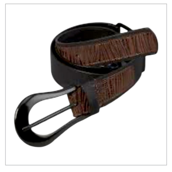 Chico's Grand Rios Leather and Metal Links Belt Women’s Size Small - Picture 1 of 12